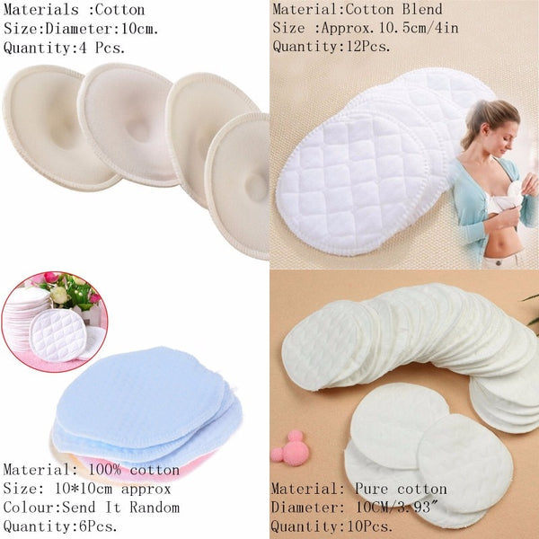 4/6/10/12PCS Washable Breathable Absorbency Breast Pads