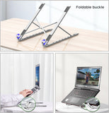 Universal Aluminum Alloy Foldable Portable Laptop Stand With Adjustable Thermal